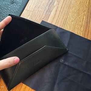 DIOR Black Leather Envelope Sunglasses Holder